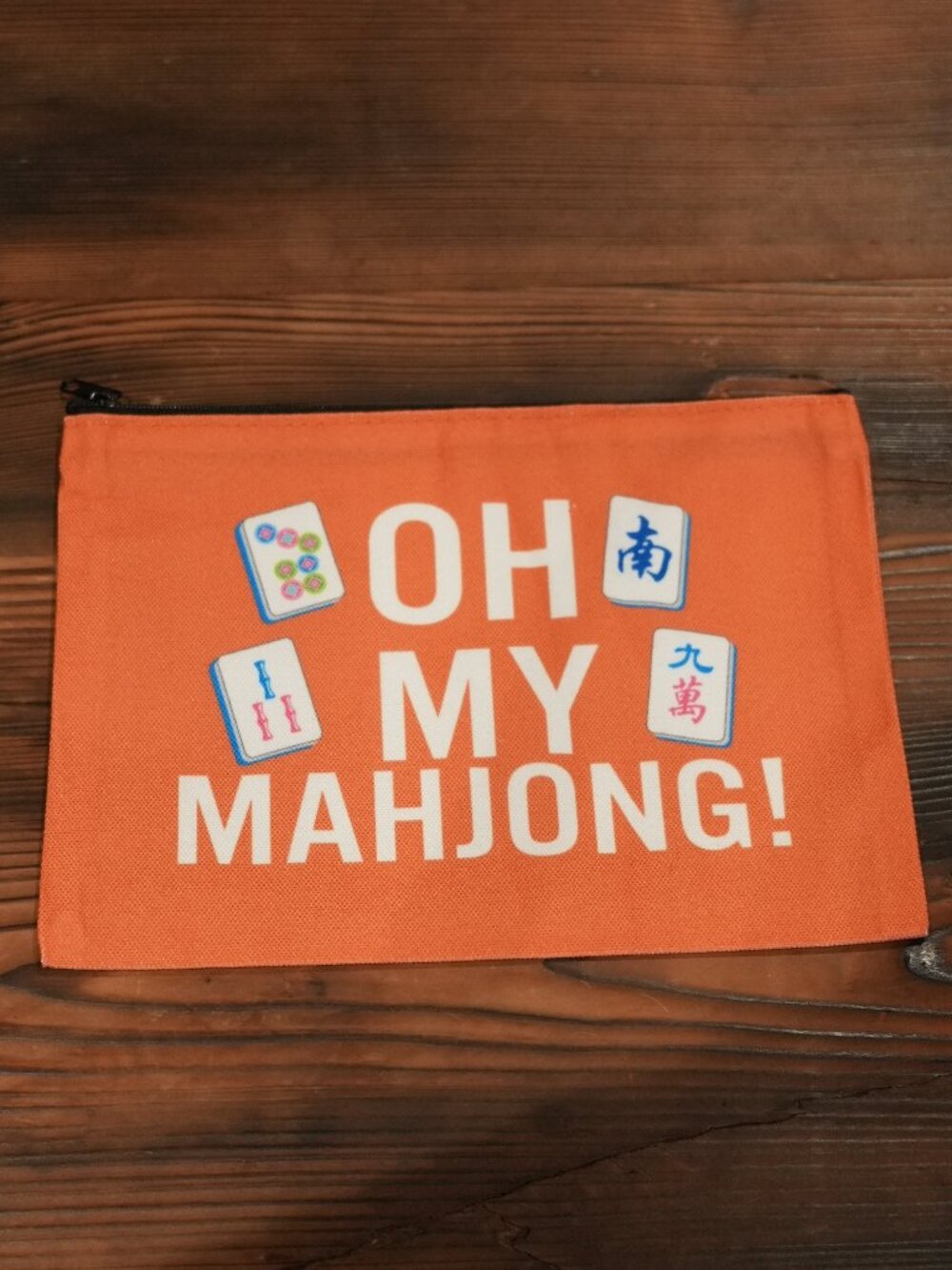 Mah Jongg Cosmetic Bag – Portable Organizer for Players (ORANGE)